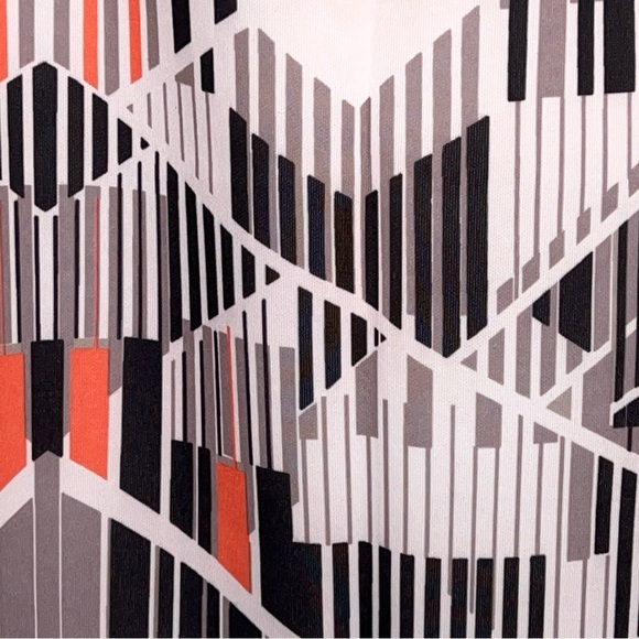 New Medium Mossimo Pencil Skirt Black White Orange Geometric NWT Lined Zip - Picture 11 of 14